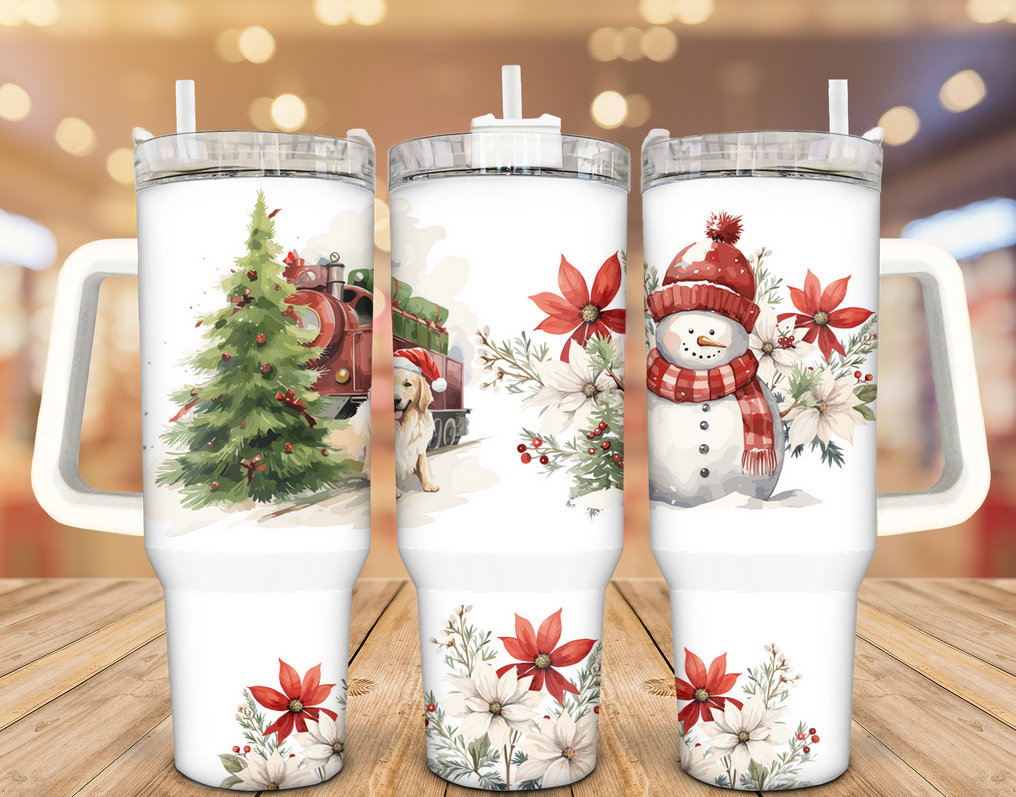 Christmas Snowman Custom Stanley Cup 40 oz 30 oz Tumbler With Handle