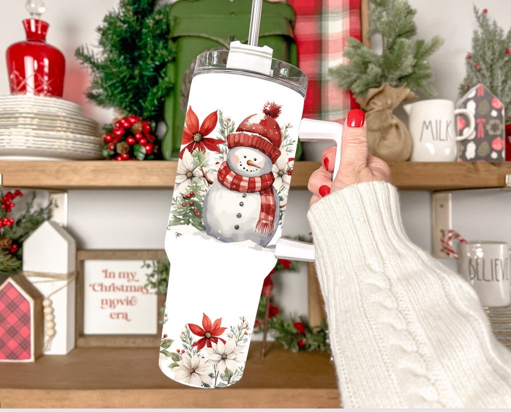 Christmas Snowman Custom Stanley Cup 40 oz 30 oz Tumbler With Handle