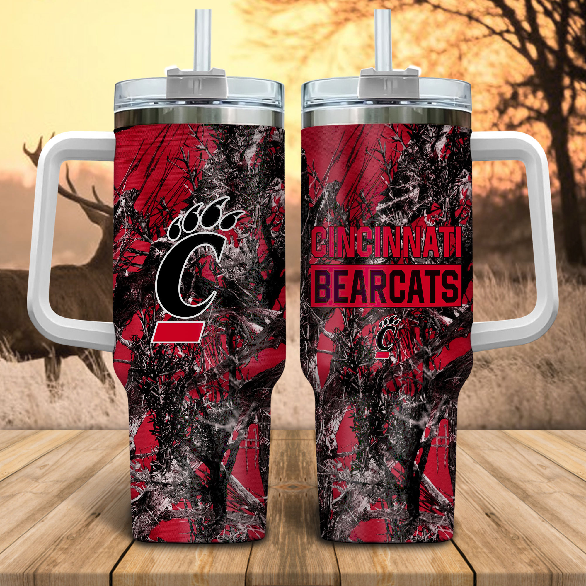Cincinnati Bearcats NCAA Hunting Custom Stanley Cup 40 oz 30 oz Tumbler With Handle