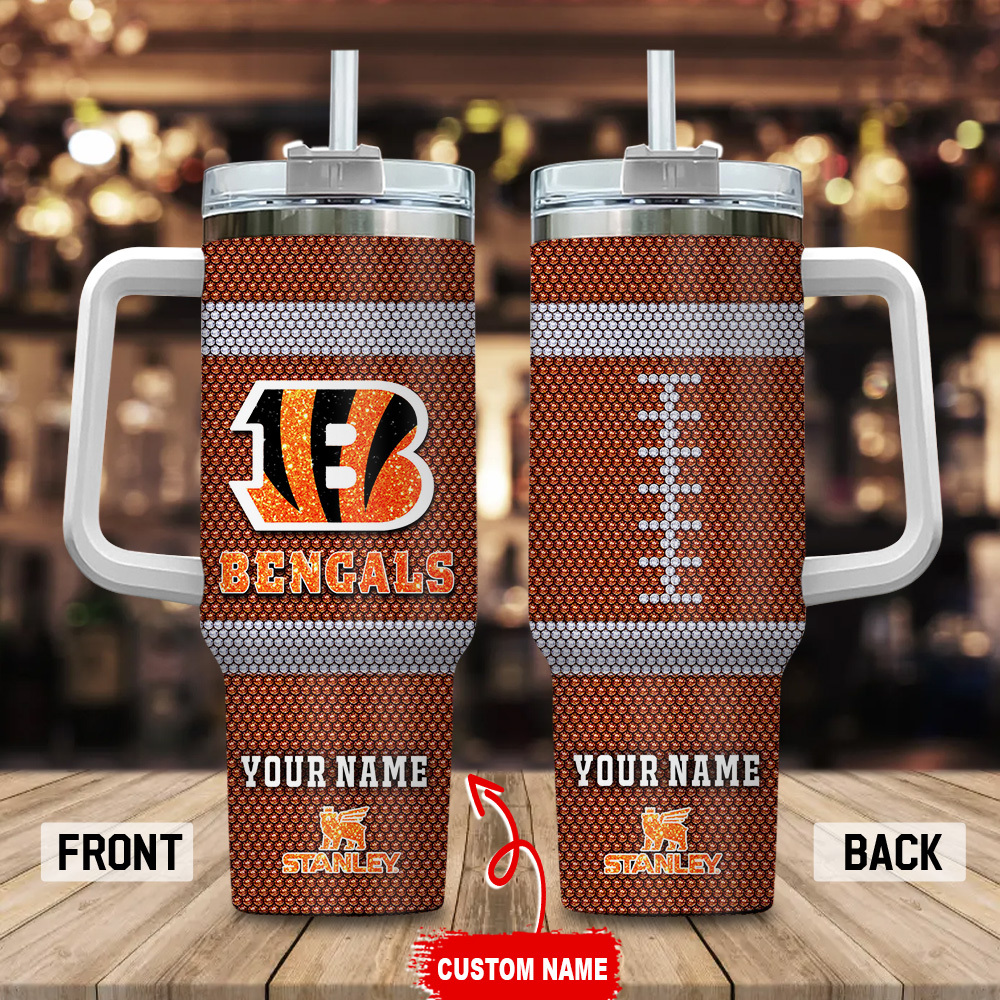 Cincinnati Bengals NFL Crystal Custom Stanley Cup 40 oz 30 oz Tumbler With Handle