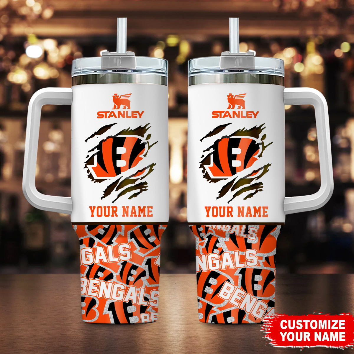 Cincinnati Bengals NFL Custom Stanley Cup 40 oz 30 oz Tumbler With Handle