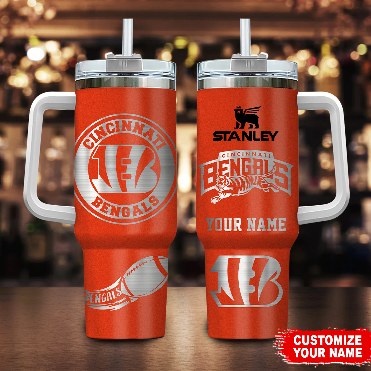 Cincinnati Bengals NFL Custom Stanley Cup 40 oz 30 oz Tumbler With Handle