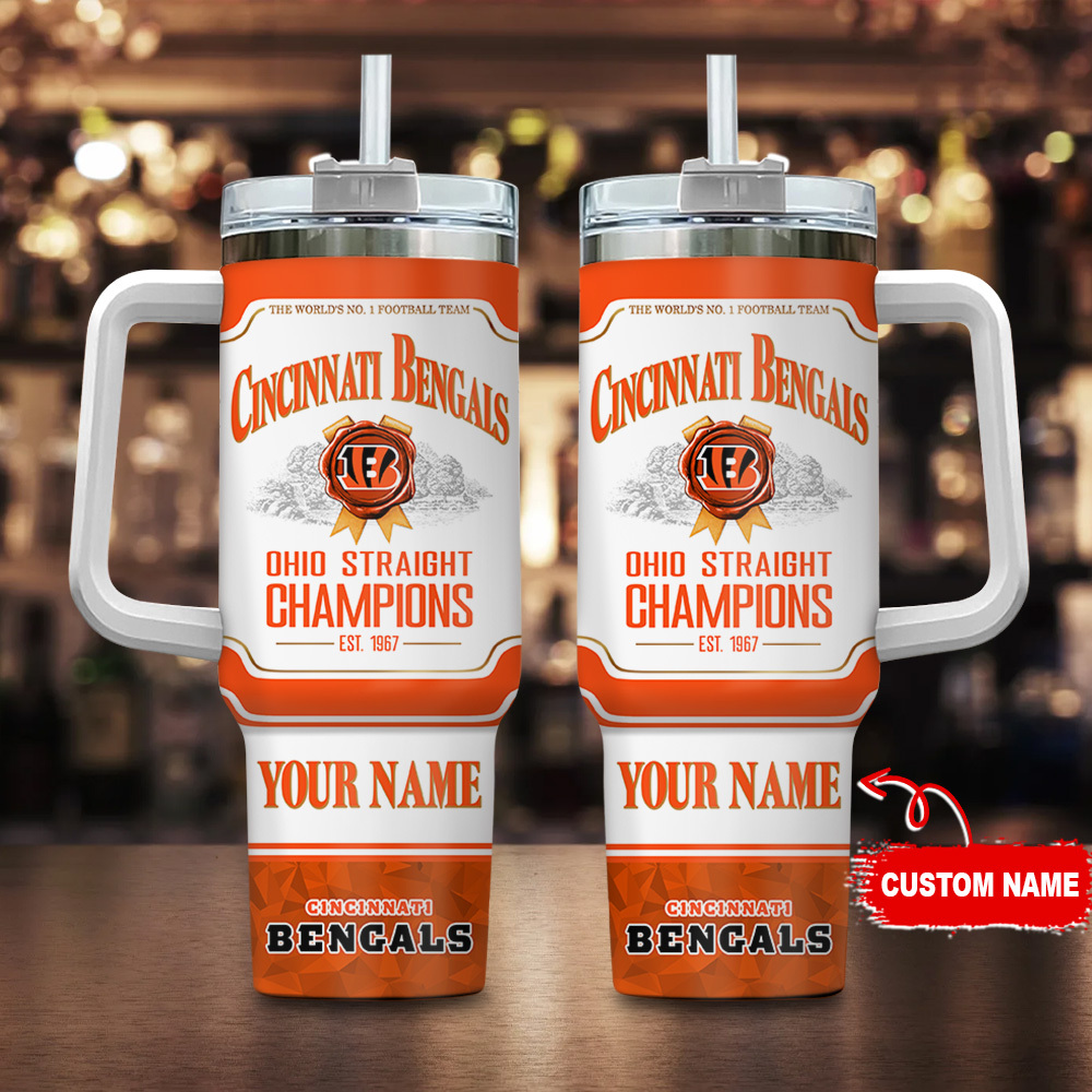 Cincinnati Bengals NFL Jim Beam Custom Stanley Cup 40 oz 30 oz Tumbler With Handle