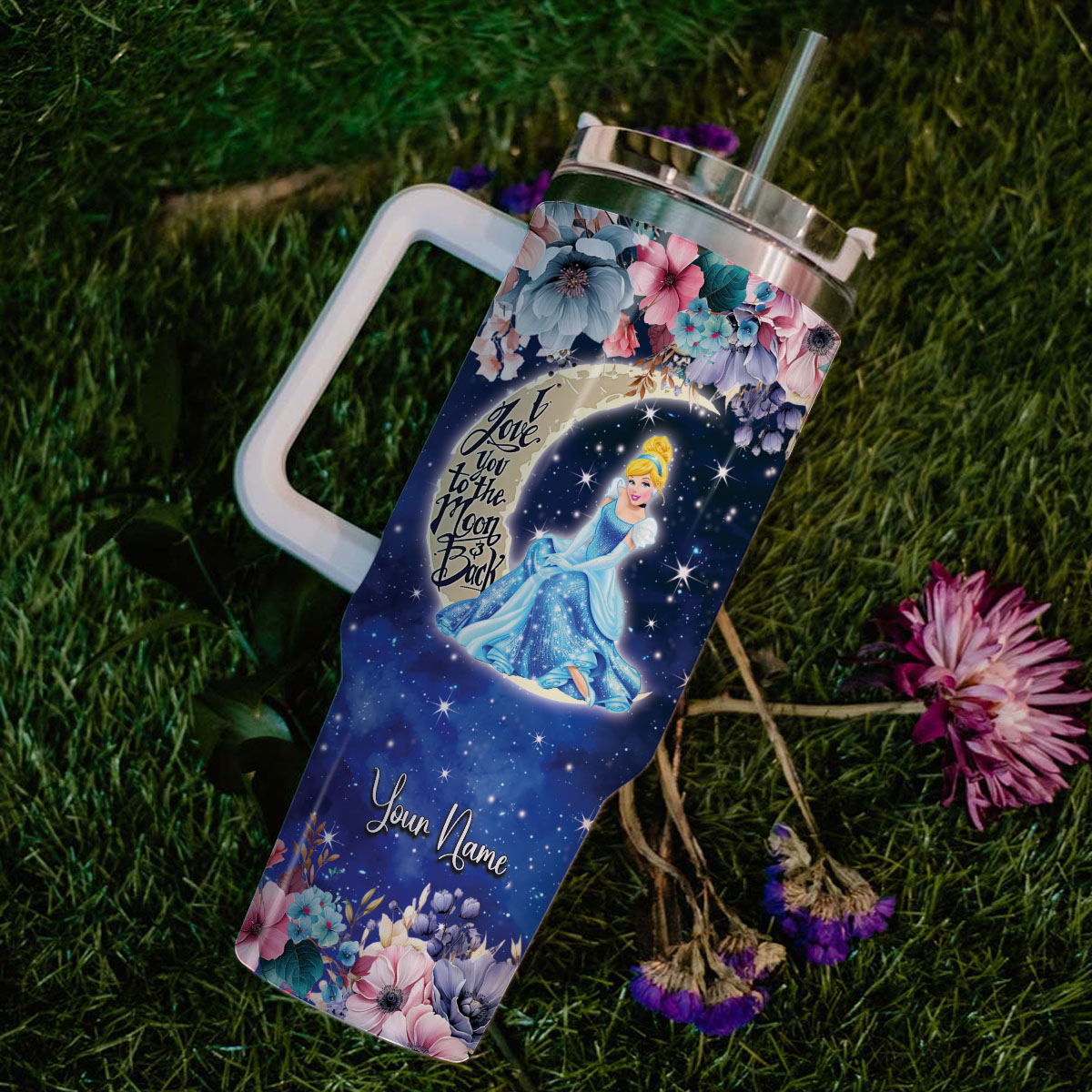 Cinderella Disney Princess Cartoon Custom Stanley Cup 40 oz 30 oz Tumbler With Handle