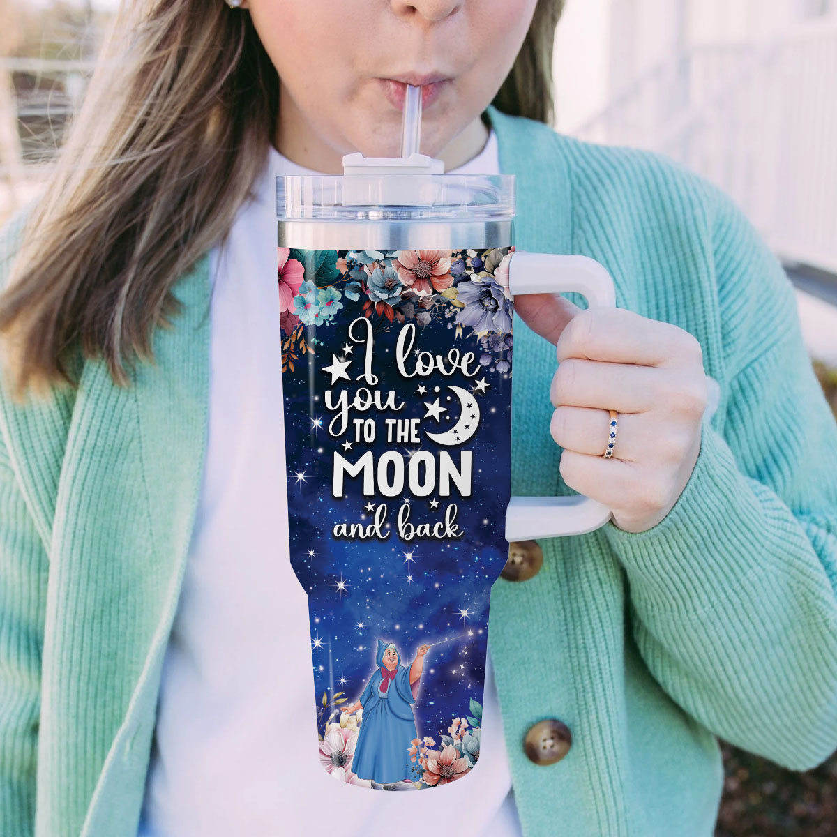 Cinderella Disney Princess Cartoon Custom Stanley Cup 40 oz 30 oz Tumbler With Handle