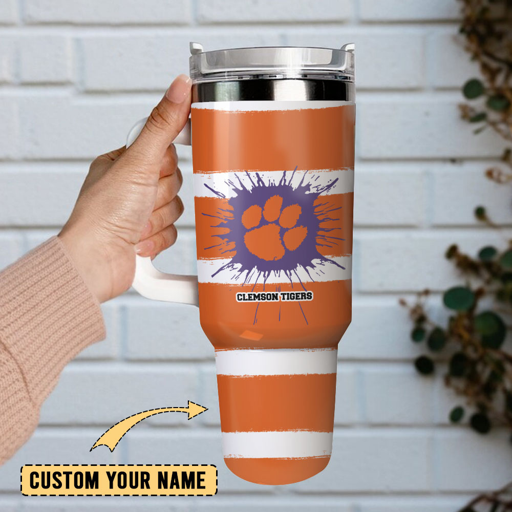Clemson Tiger Football Team NCCA Custom Stanley Cup 40 oz 30 oz Tumbler With Handle