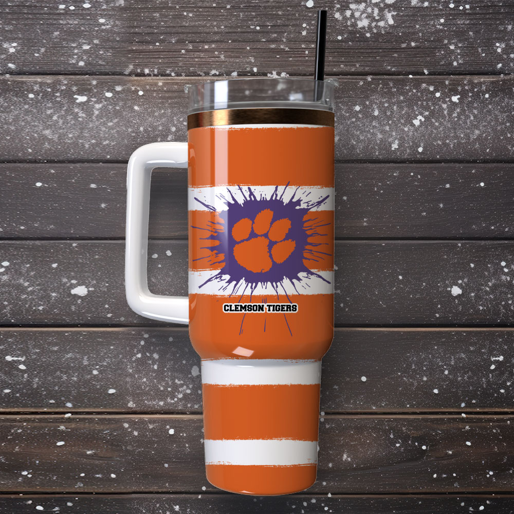 Clemson Tiger Football Team NCCA Custom Stanley Cup 40 oz 30 oz Tumbler With Handle