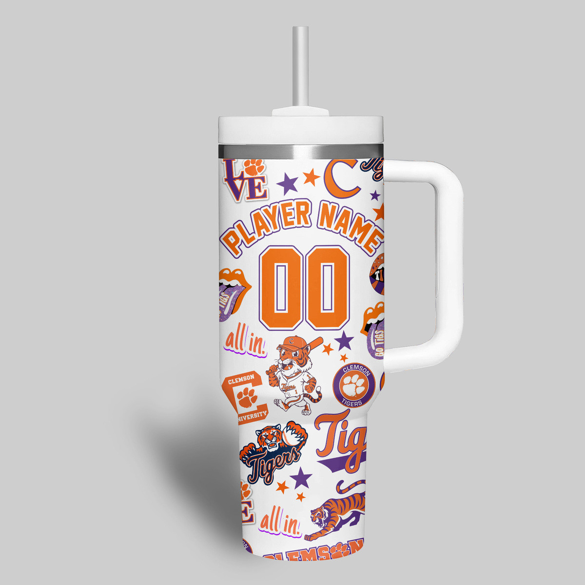 Clemson Tigers basketball NCAA Custom Stanley Cup 40 oz 30 oz Tumbler With Handle