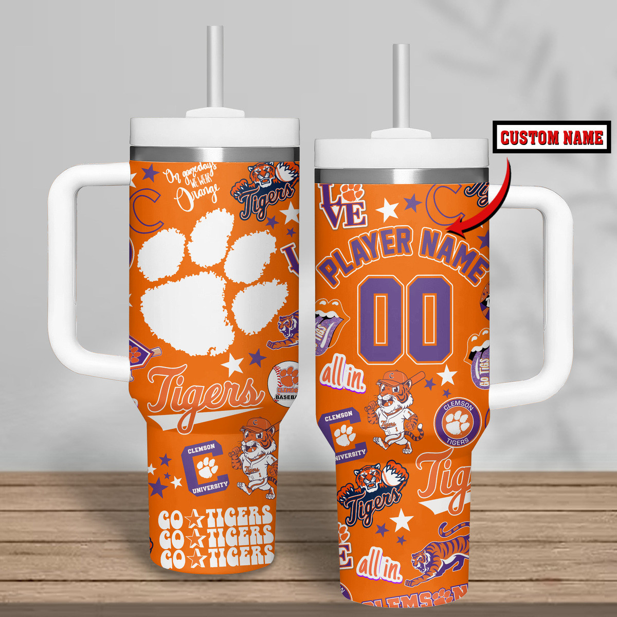 Clemson Tigers basketball NCAA Custom Stanley Cup 40 oz 30 oz Tumbler With Handle