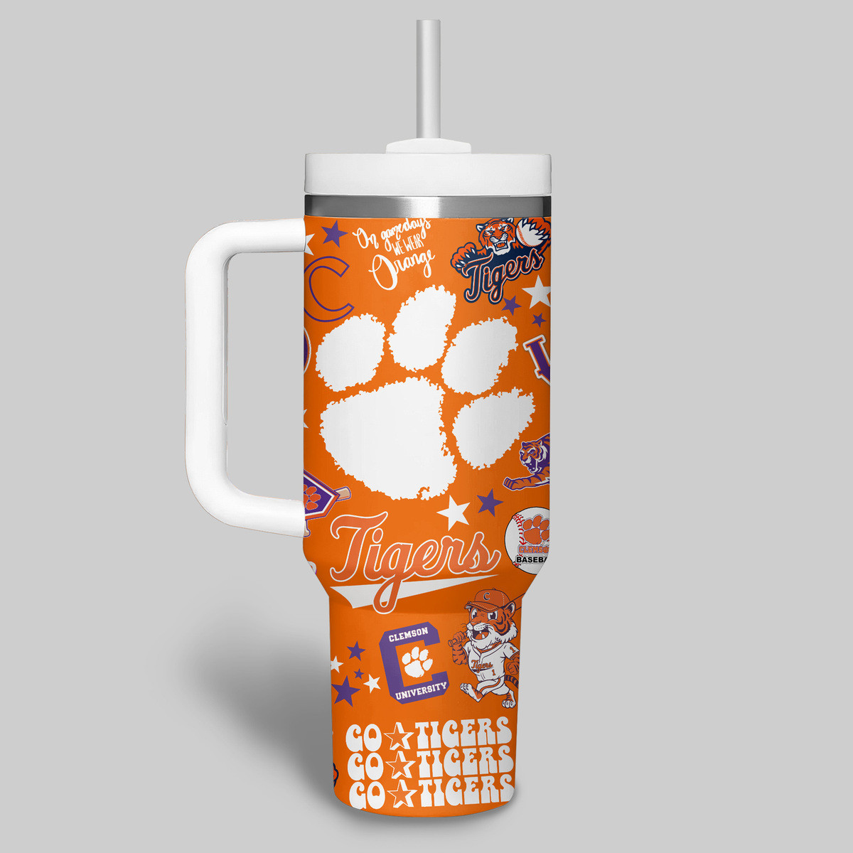 Clemson Tigers basketball NCAA Custom Stanley Cup 40 oz 30 oz Tumbler With Handle
