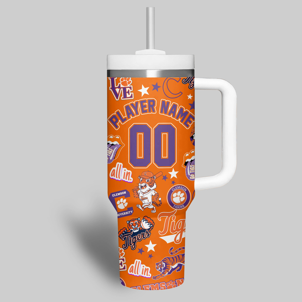 Clemson Tigers basketball NCAA Custom Stanley Cup 40 oz 30 oz Tumbler With Handle