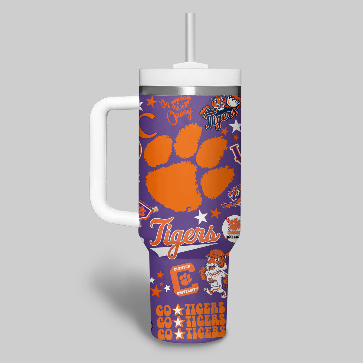 Clemson Tigers basketball NCAA Custom Stanley Cup 40 oz 30 oz Tumbler With Handle