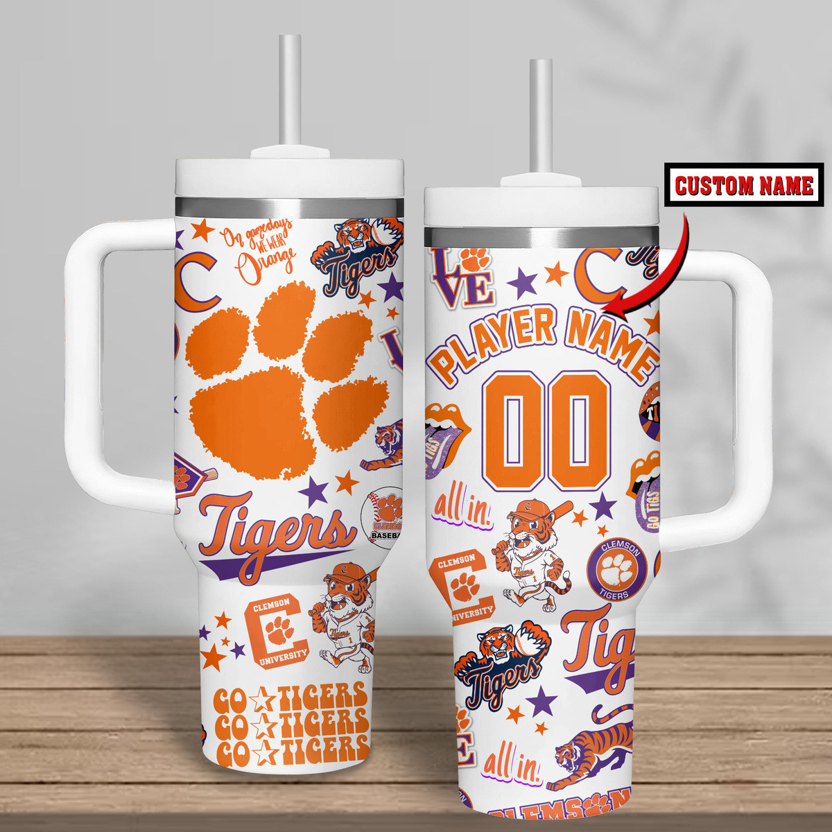 Clemson Tigers basketball NCAA Custom Stanley Cup 40 oz 30 oz Tumbler With Handle