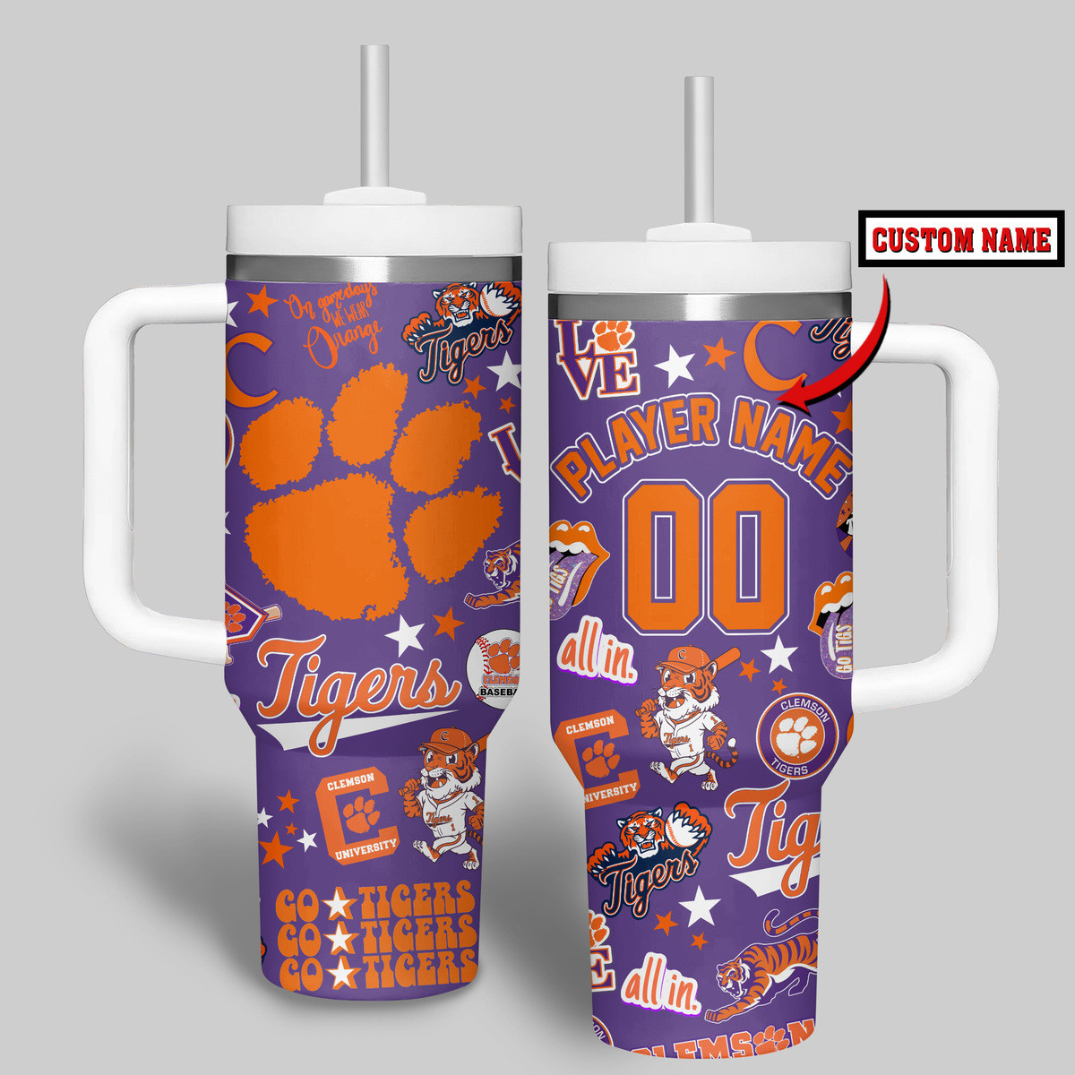 Clemson Tigers basketball NCAA Custom Stanley Cup 40 oz 30 oz Tumbler With Handle