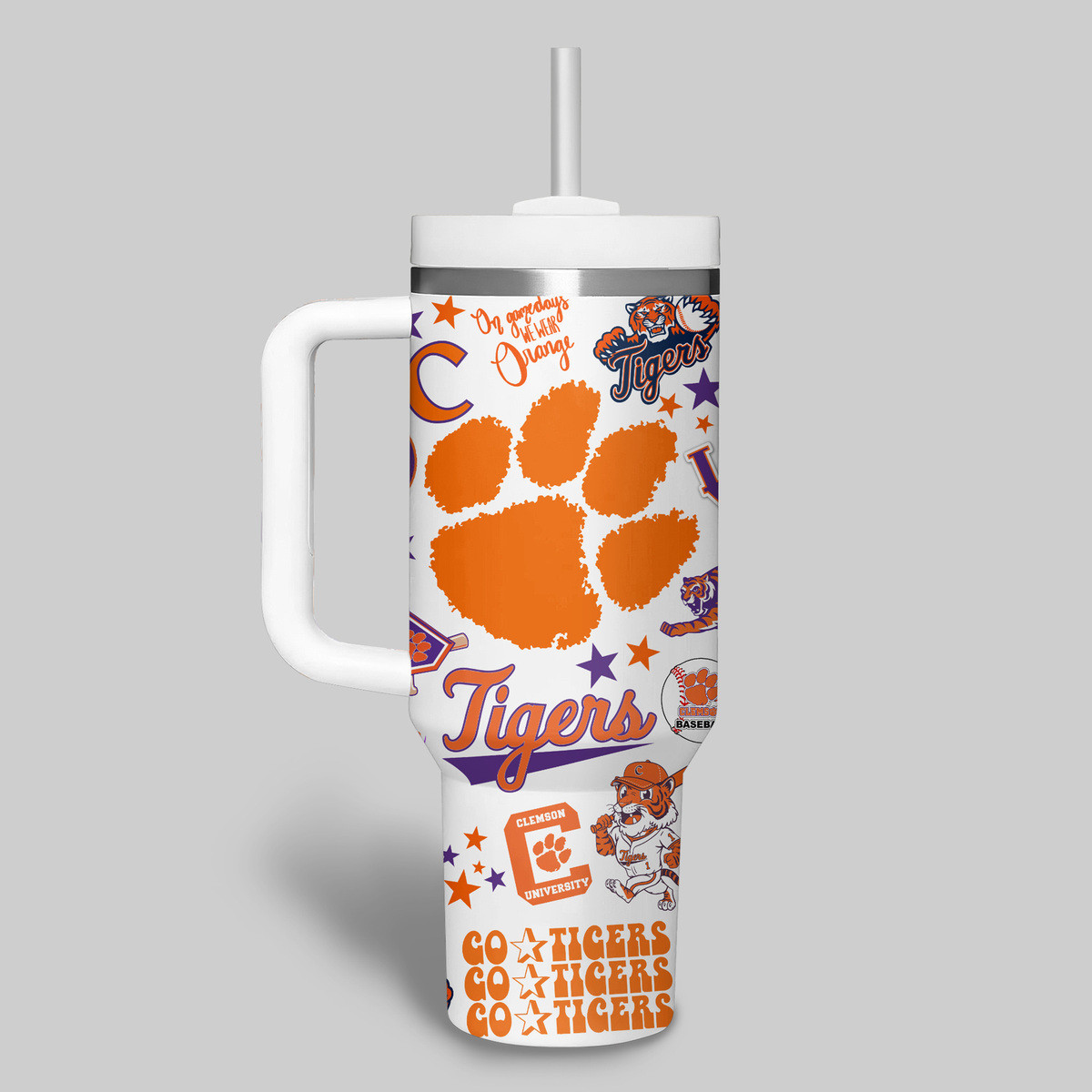 Clemson Tigers basketball NCAA Custom Stanley Cup 40 oz 30 oz Tumbler With Handle