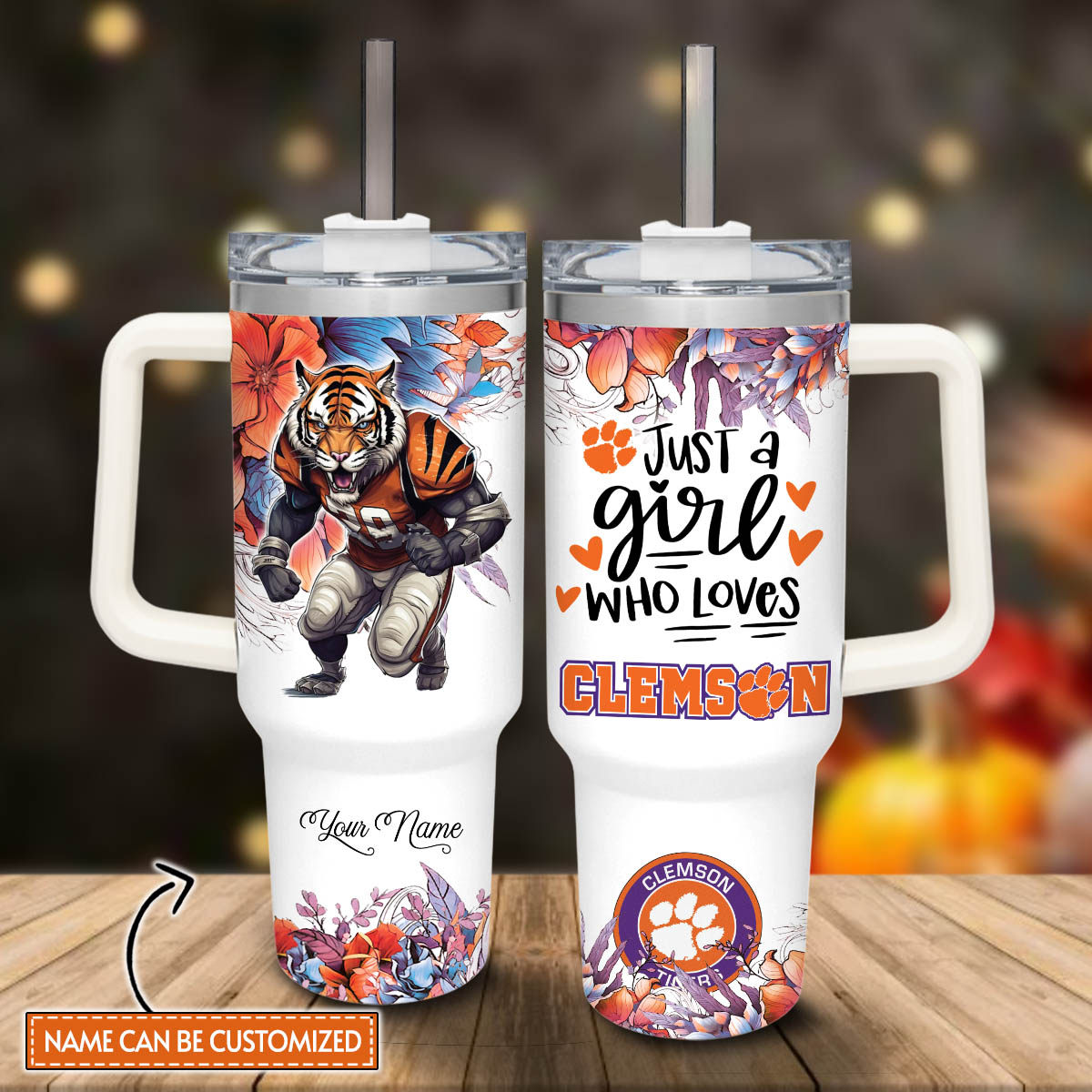Clemson Tigers NCAA Custom Stanley Cup 40 oz 30 oz Tumbler With Handle