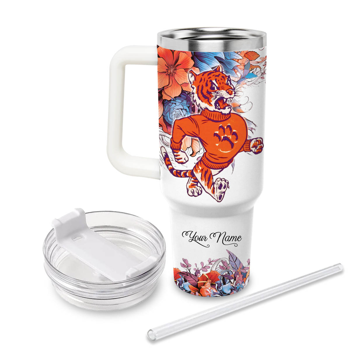 Clemson Tigers NCAA Custom Stanley Cup 40 oz 30 oz Tumbler With Handle