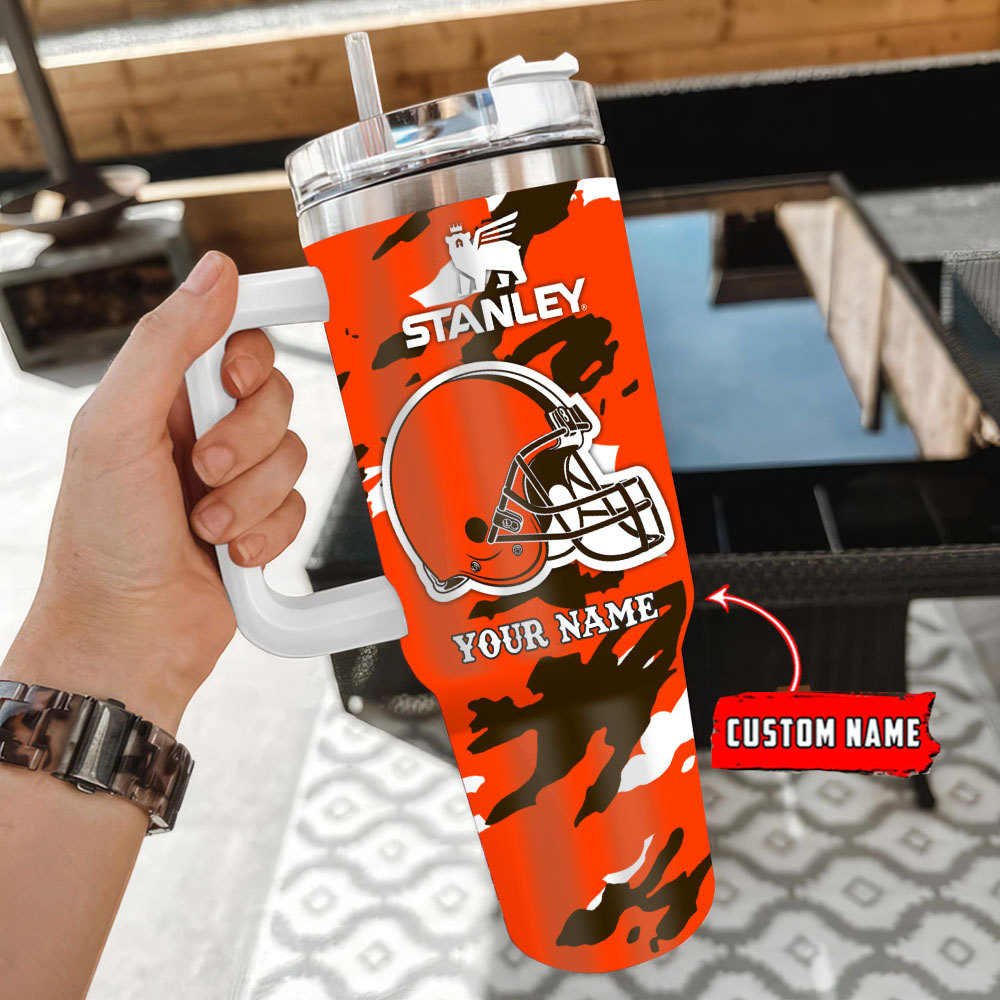 Cleveland Browns NFL Custom Stanley Cup 40 oz 30 oz Tumbler With Handle