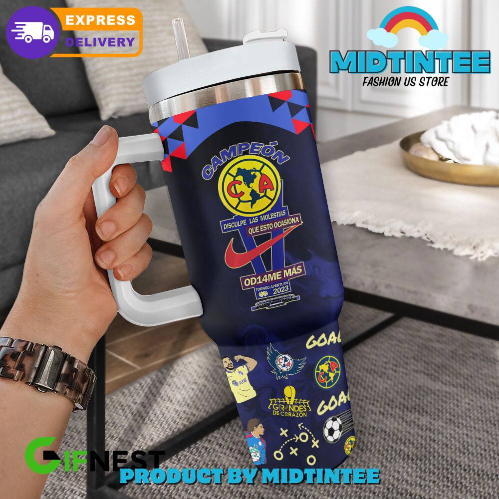 Club America Corona Campeon 14 Custom Stanley Cup 40 oz 30 oz Tumbler With Handle