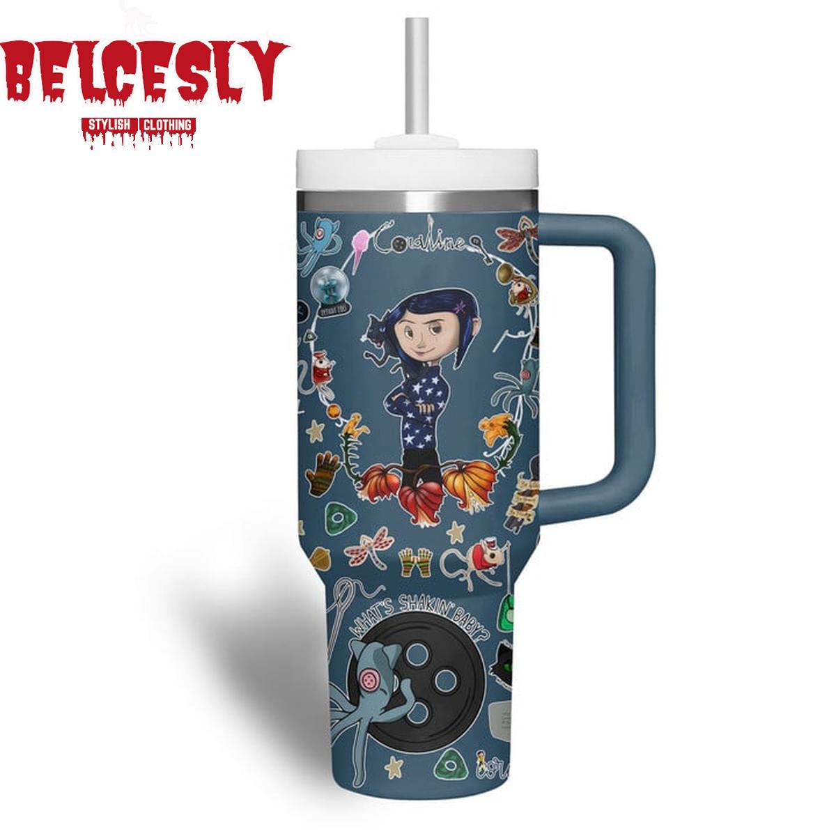 Coraline Cartoon Custom Stanley Cup 40 oz 30 oz Tumbler With Handle