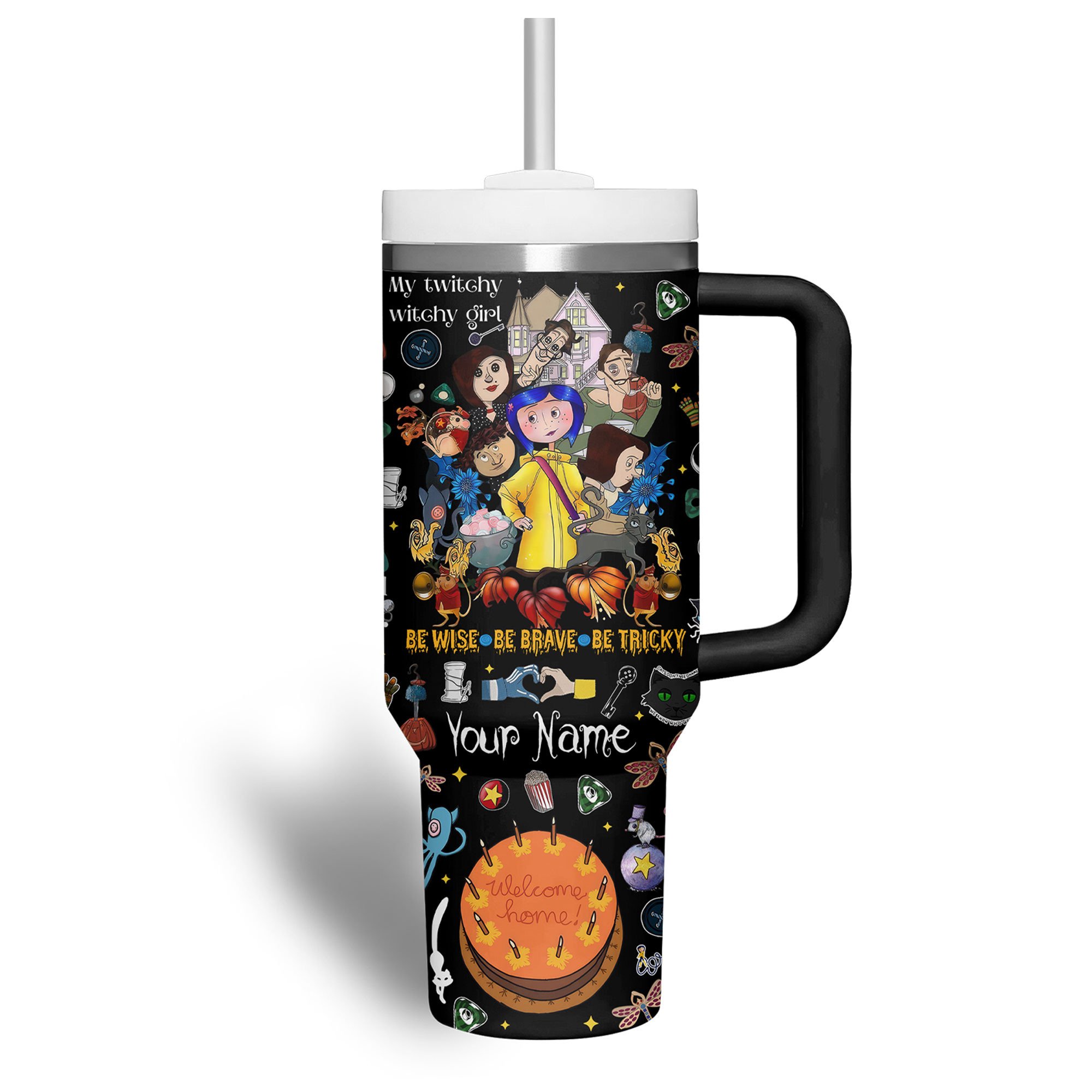 Coraline Cartoon Custom Stanley Cup 40 oz 30 oz Tumbler With Handle