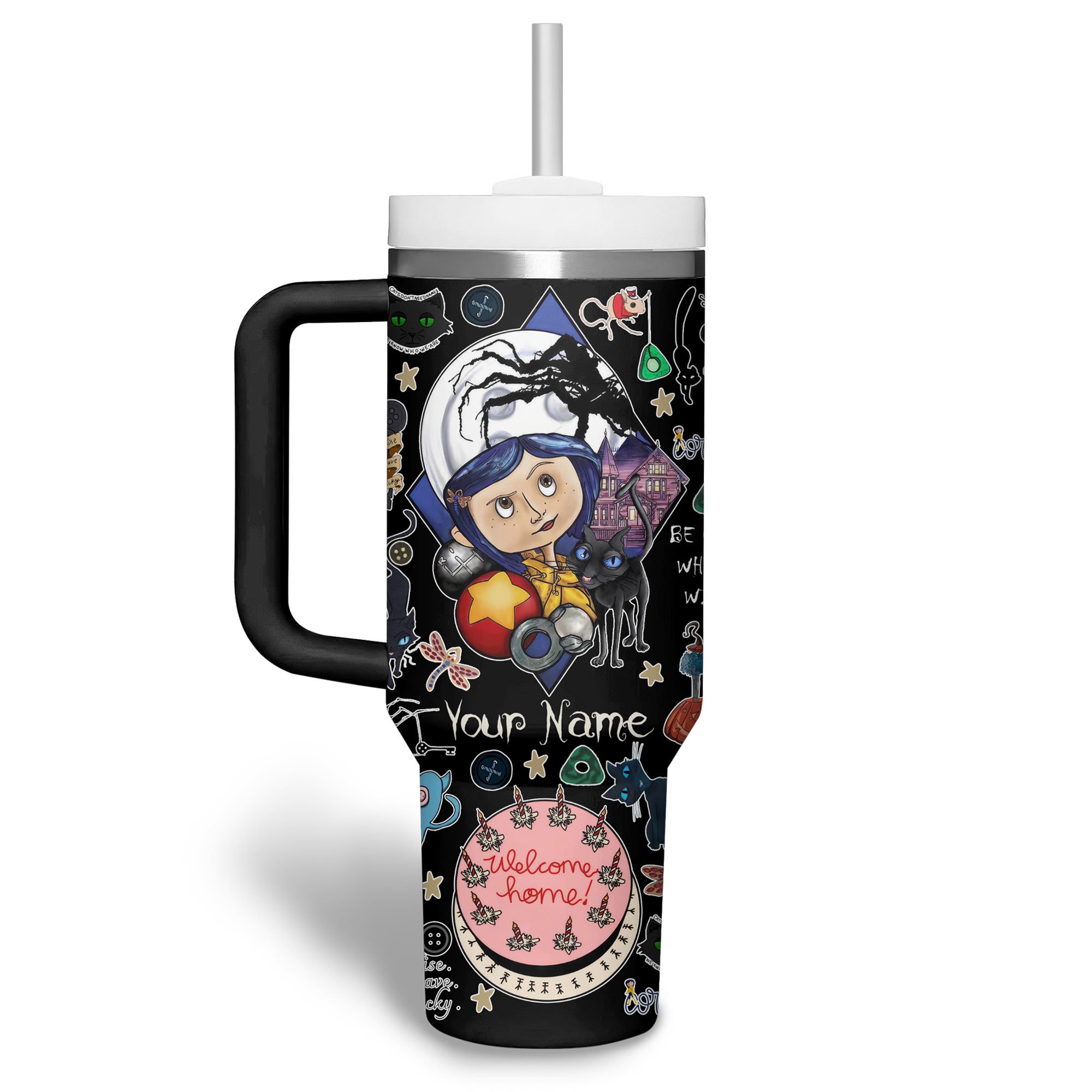 Coraline Cartoon Custom Stanley Cup 40 oz 30 oz Tumbler With Handle