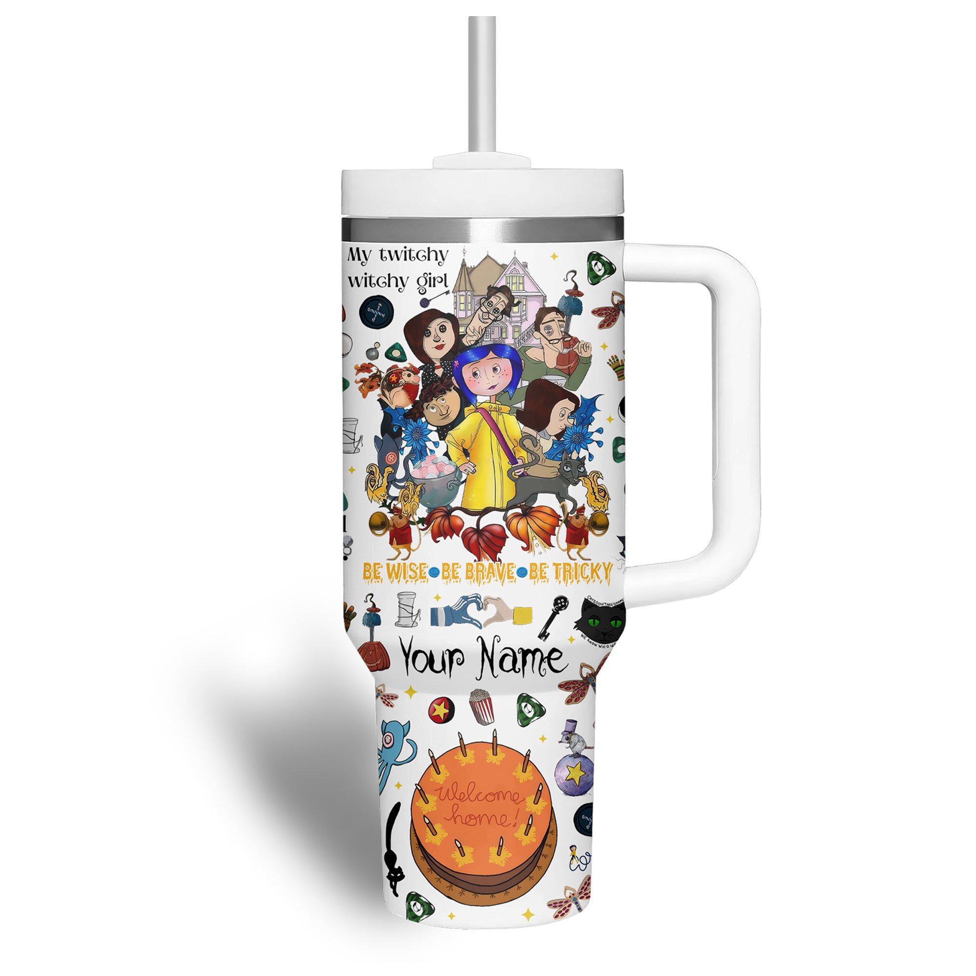 Coraline Cartoon Custom Stanley Cup 40 oz 30 oz Tumbler With Handle