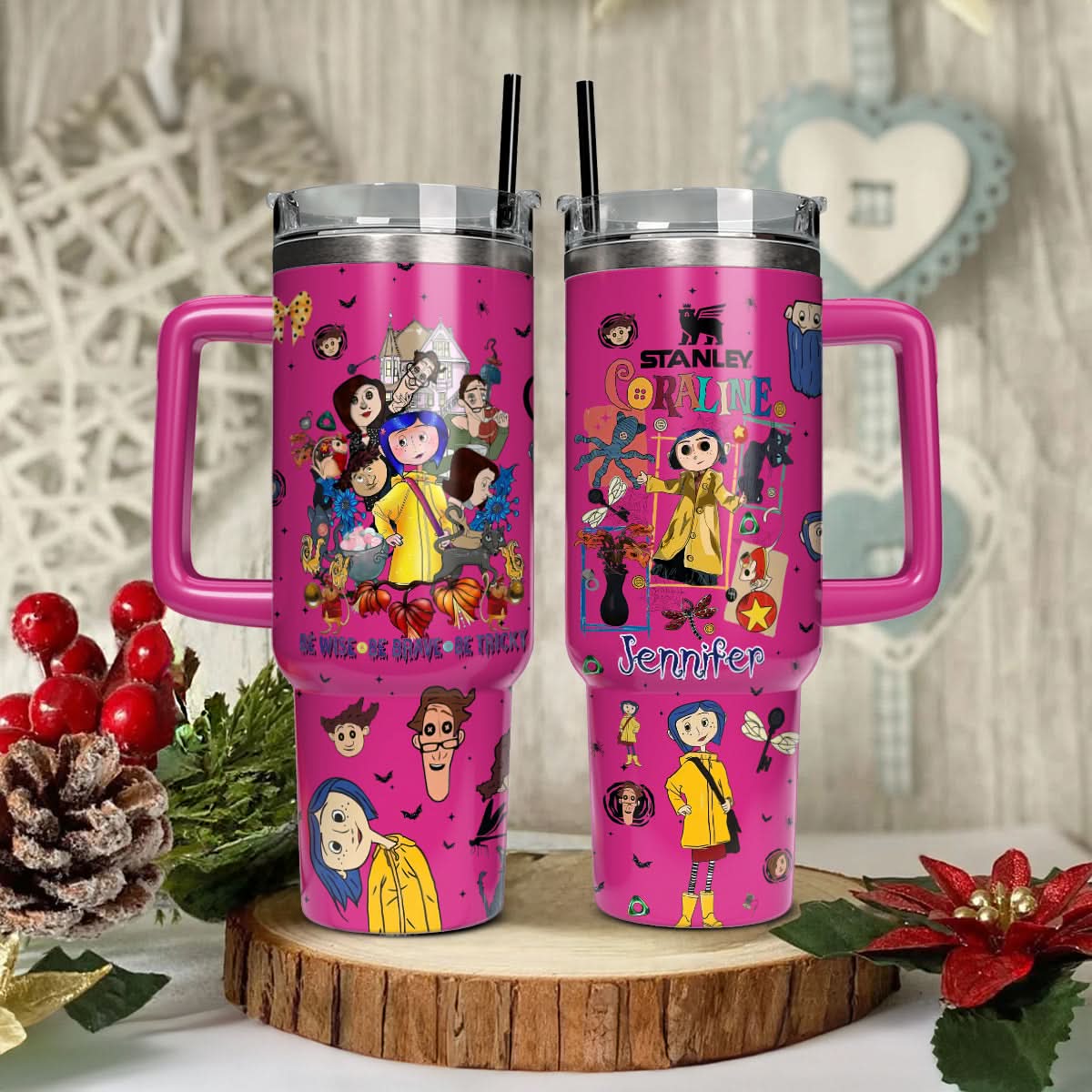 Coraline Cartoon Custom Stanley Cup 40 oz 30 oz Tumbler With Handle