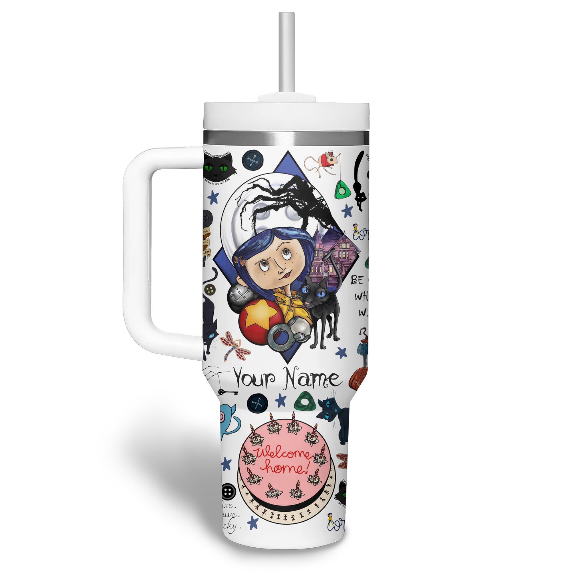 Coraline Cartoon Custom Stanley Cup 40 oz 30 oz Tumbler With Handle