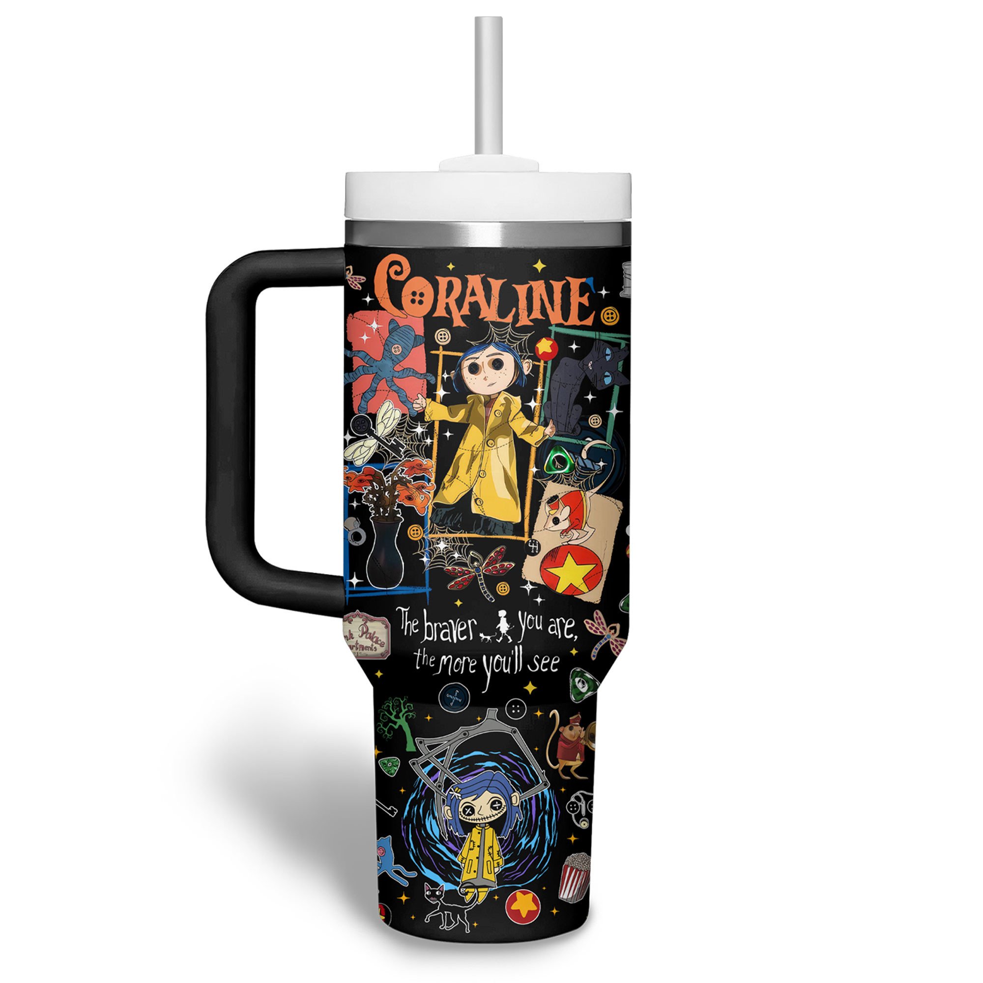 Coraline Cartoon Custom Stanley Cup 40 oz 30 oz Tumbler With Handle