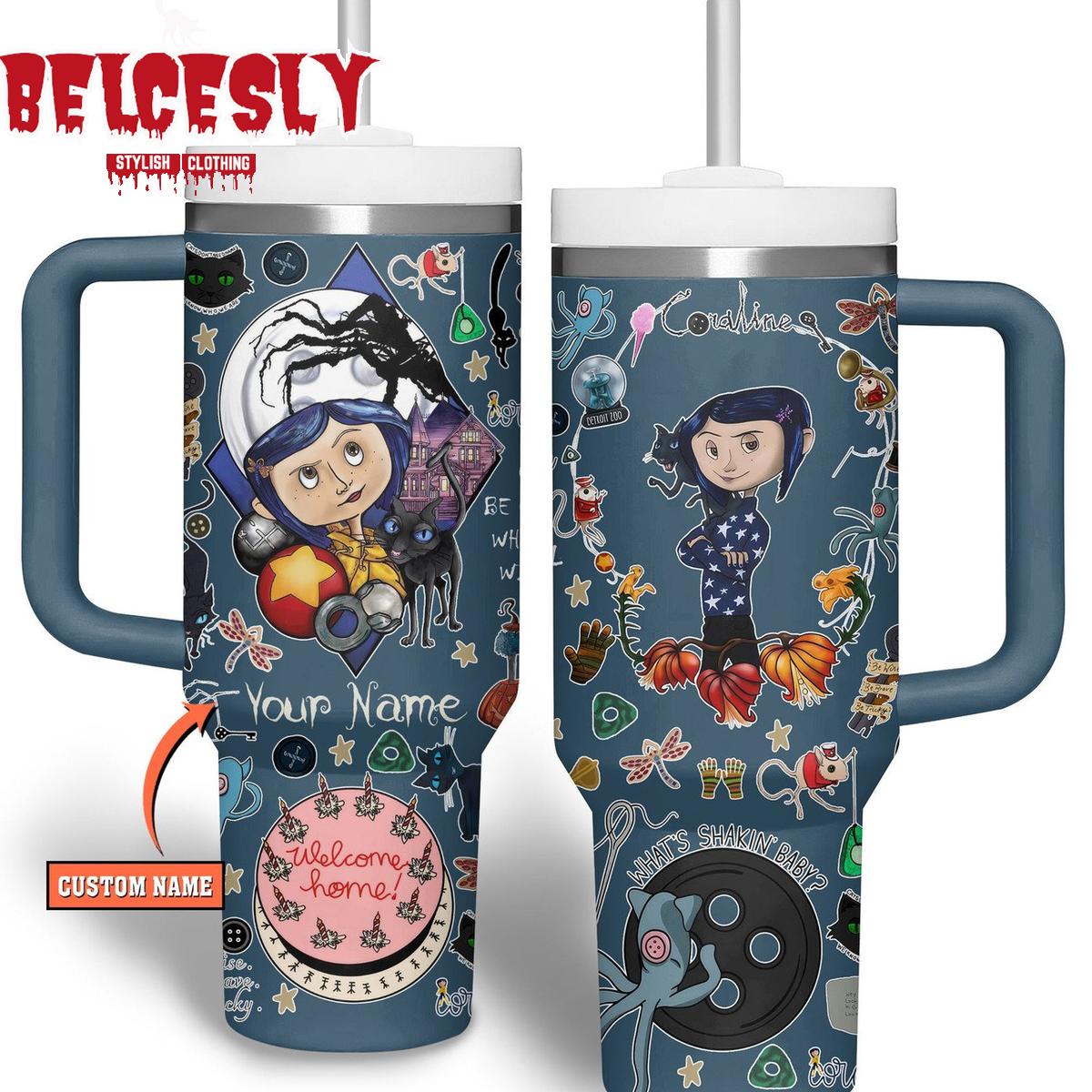 Coraline Cartoon Custom Stanley Cup 40 oz 30 oz Tumbler With Handle