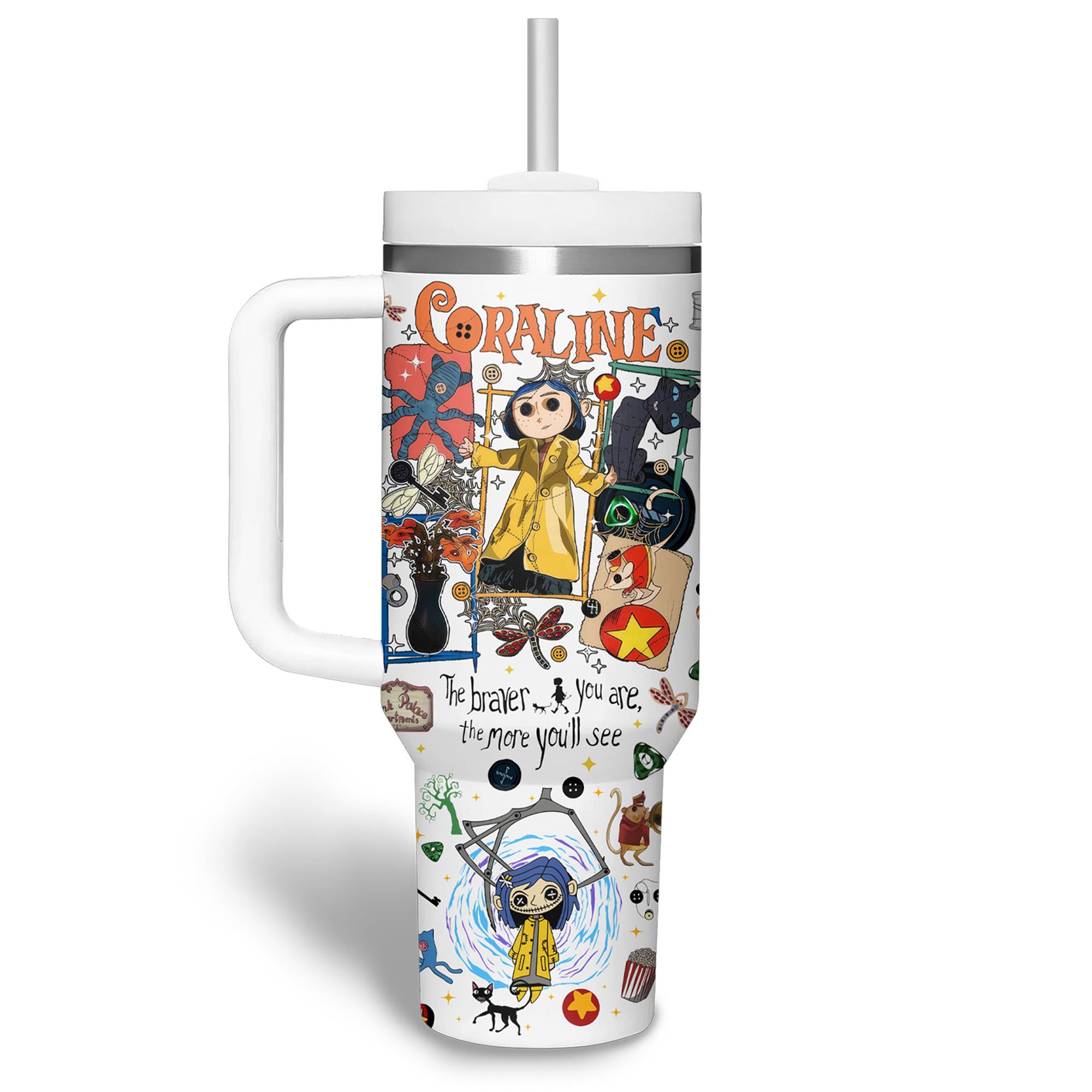 Coraline Cartoon Custom Stanley Cup 40 oz 30 oz Tumbler With Handle
