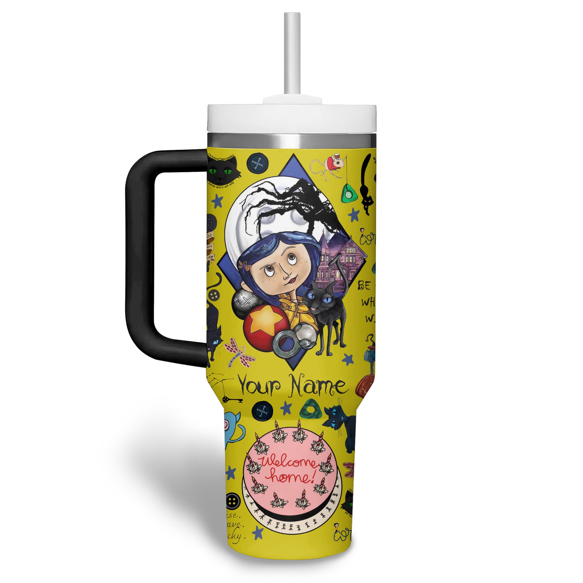 Coraline Cartoon Custom Stanley Cup 40 oz 30 oz Tumbler With Handle
