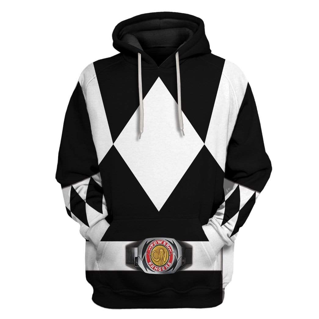 Cosplay Black MIGHTY MORPHIN Power Ranger Costume Hoodie Sweatshirt T-Shirt Sweatpants Tracksuit - Stormmerch Exclusive
