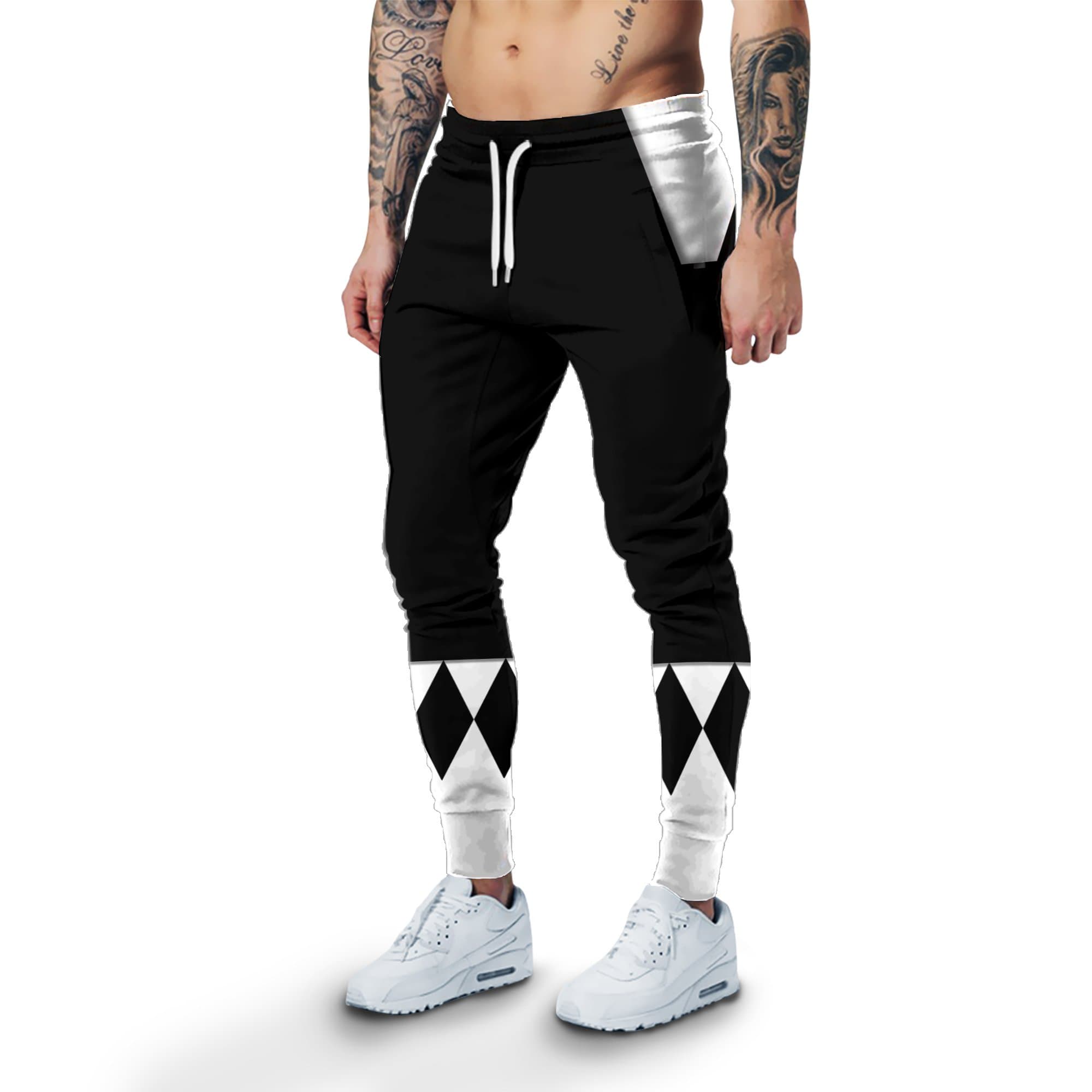 Cosplay Black MIGHTY MORPHIN Power Ranger Costume Hoodie Sweatshirt T-Shirt Sweatpants Tracksuit - Stormmerch Exclusive