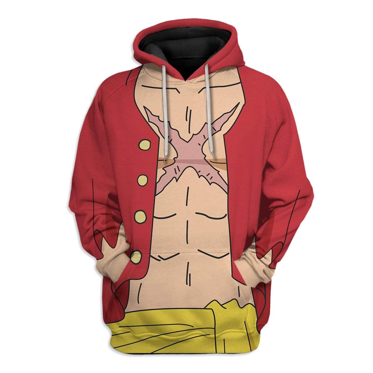 Cosplay Luffy One Piece Costume Hoodie Sweatshirt T-Shirt Sweatpants Tracksuit - Stormmerch Exclusive