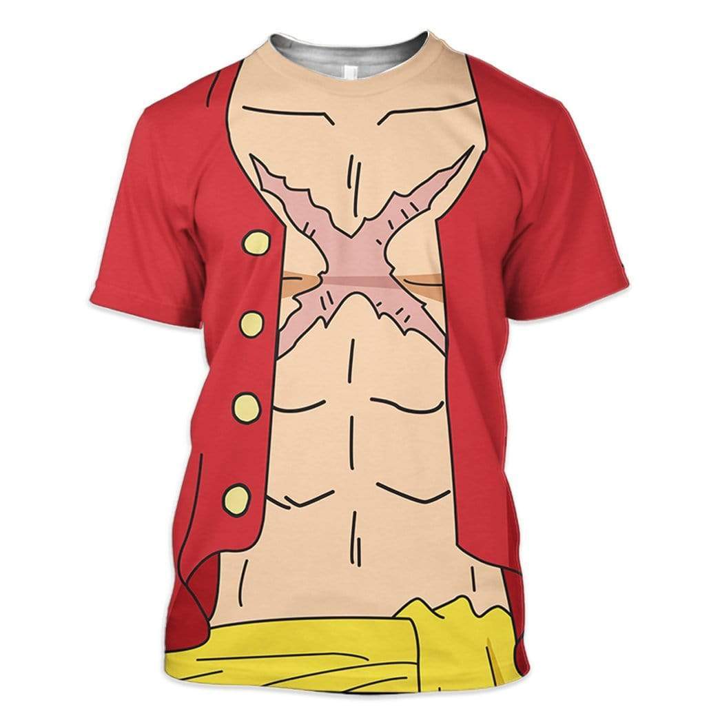 Cosplay Luffy One Piece Costume Hoodie Sweatshirt T-Shirt Sweatpants Tracksuit - Stormmerch Exclusive