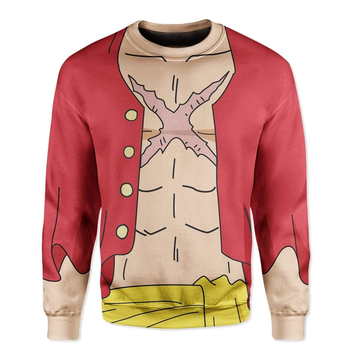 Cosplay Luffy One Piece Costume Hoodie Sweatshirt T-Shirt Sweatpants Tracksuit - Stormmerch Exclusive
