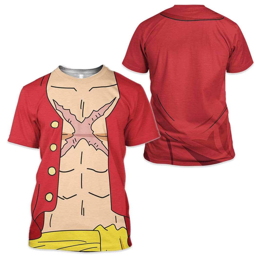 Cosplay Luffy One Piece Costume Hoodie Sweatshirt T-Shirt Sweatpants Tracksuit - Stormmerch Exclusive
