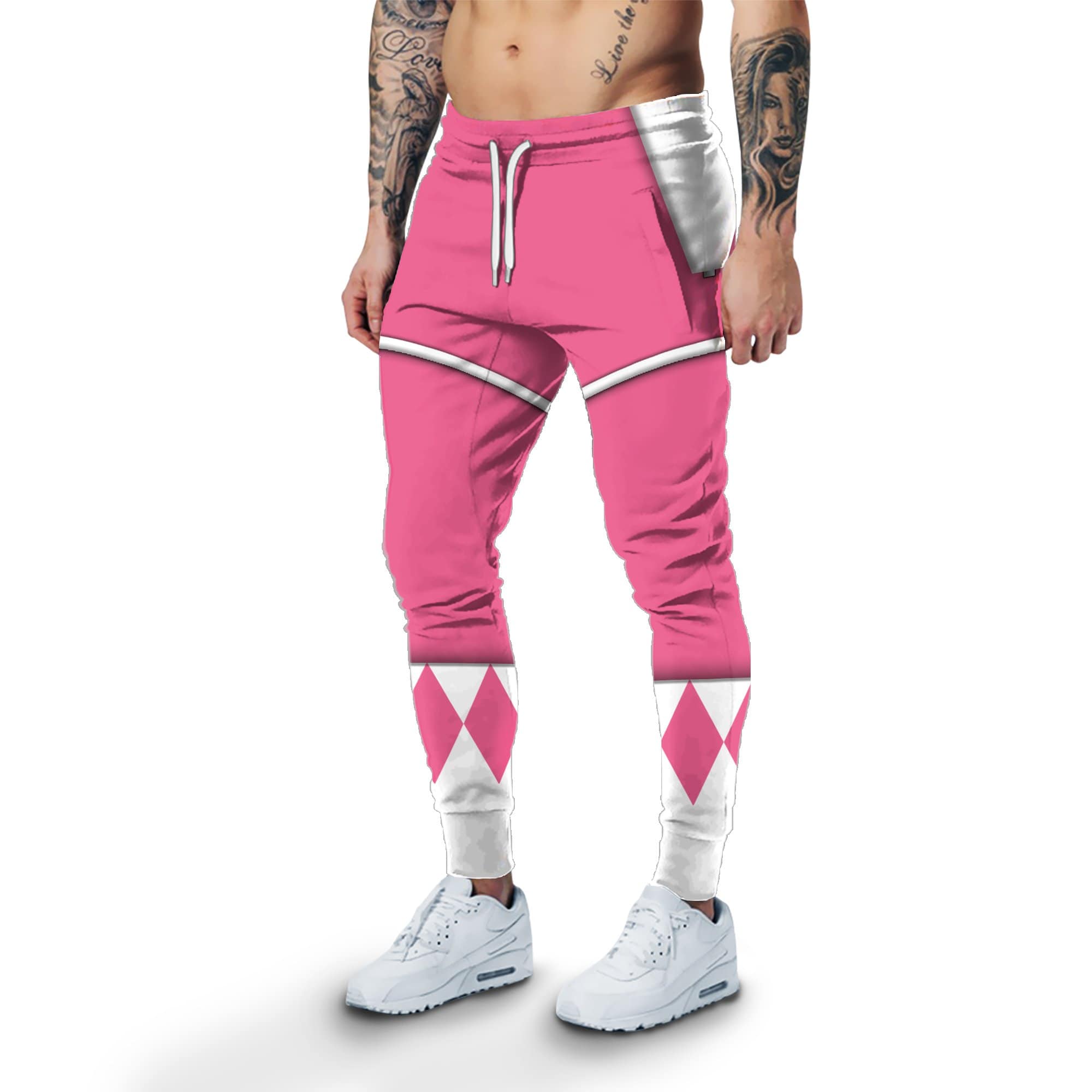 Cosplay Pink MIGHTY MORPHIN Power Ranger Costume Hoodie Sweatshirt T-Shirt Sweatpants Tracksuit - Stormmerch Exclusive