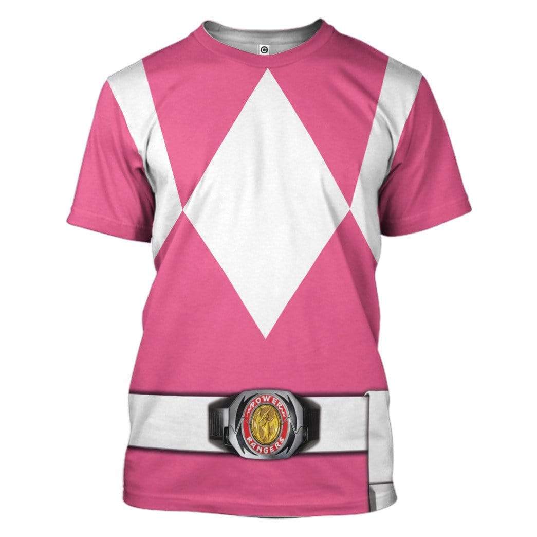 Cosplay Pink MIGHTY MORPHIN Power Ranger Costume Hoodie Sweatshirt T-Shirt Sweatpants Tracksuit - Stormmerch Exclusive