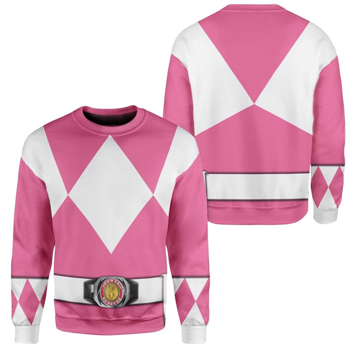 Cosplay Pink MIGHTY MORPHIN Power Ranger Costume Hoodie Sweatshirt T-Shirt Sweatpants Tracksuit - Stormmerch Exclusive