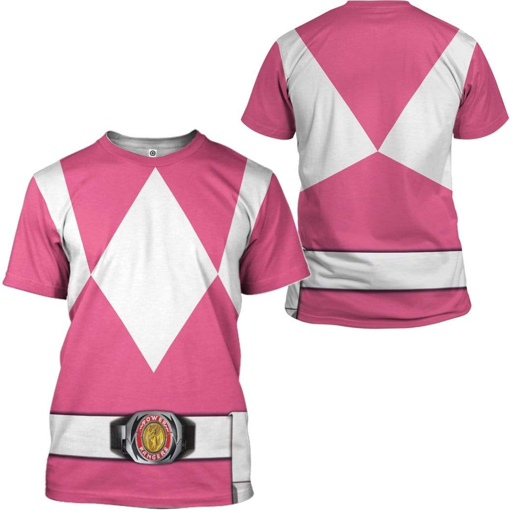 Cosplay Pink MIGHTY MORPHIN Power Ranger Costume Hoodie Sweatshirt T-Shirt Sweatpants Tracksuit - Stormmerch Exclusive