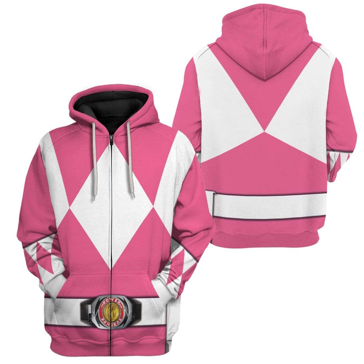 Cosplay Pink MIGHTY MORPHIN Power Ranger Costume Hoodie Sweatshirt T-Shirt Sweatpants Tracksuit - Stormmerch Exclusive