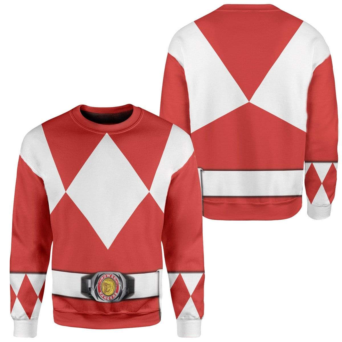 Cosplay Red MIGHTY MORPHIN Power Ranger Costume Hoodie Sweatshirt T-Shirt Sweatpants Tracksuit - Stormmerch Exclusive