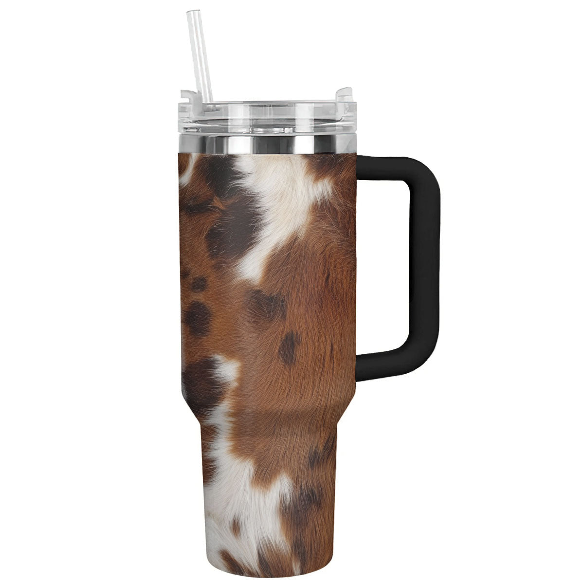 Cow Cowhide Custom Stanley Cup 40 oz 30 oz Tumbler With Handle