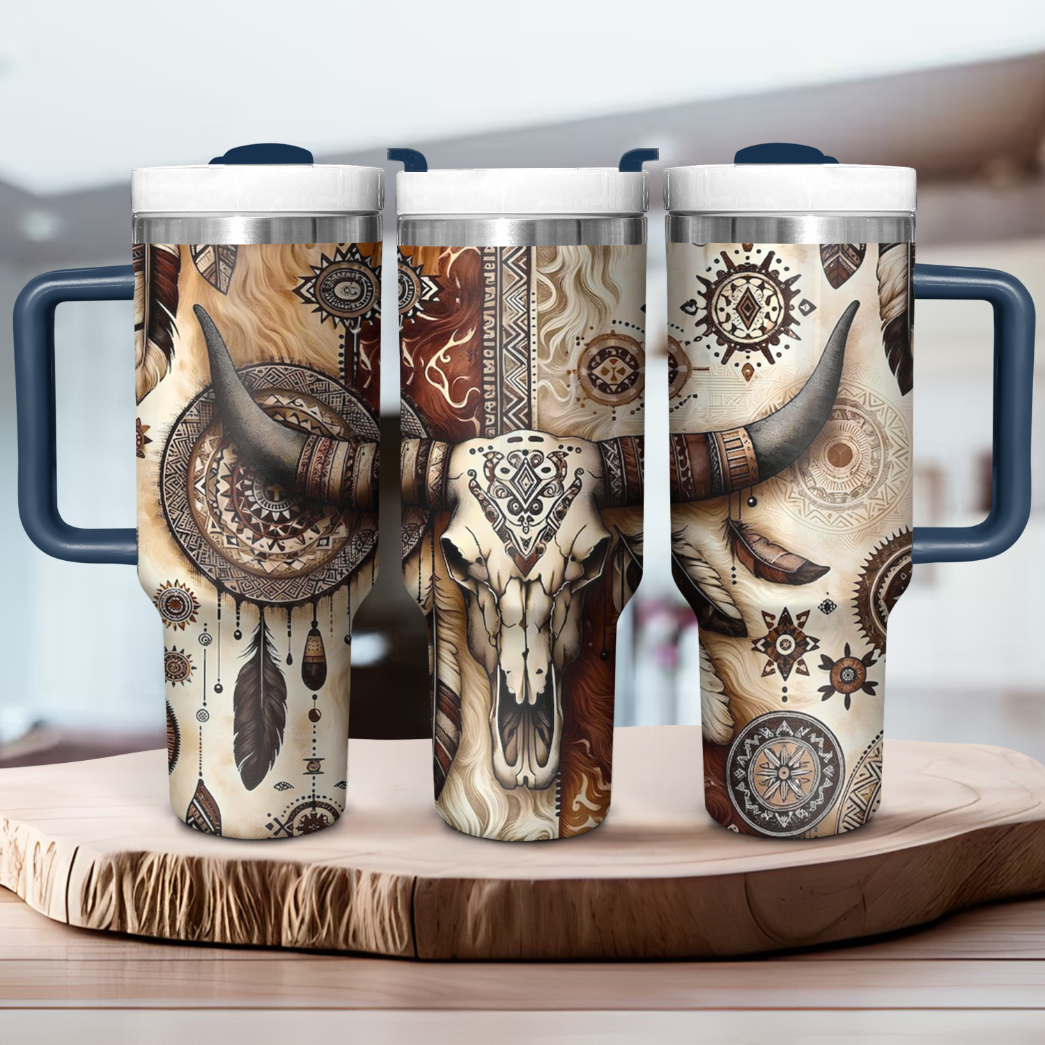 Cow Skull Custom Stanley Cup 40 oz 30 oz Tumbler With Handle