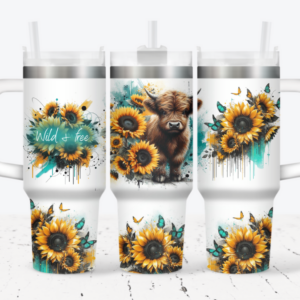 Cow Sunflower Custom Stanley Cup 40 oz 30 oz Tumbler With Handle