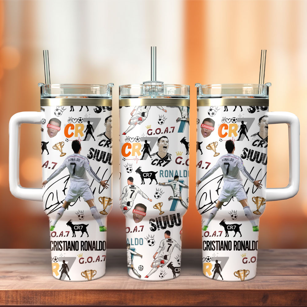 CR7 Ronaldo Soccer Custom Stanley Cup 40 oz 30 oz Tumbler With Handle