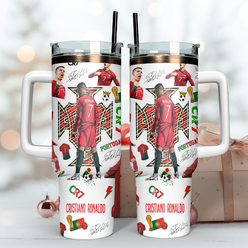 CR7 Ronaldo Soccer Custom Stanley Cup 40 oz 30 oz Tumbler With Handle